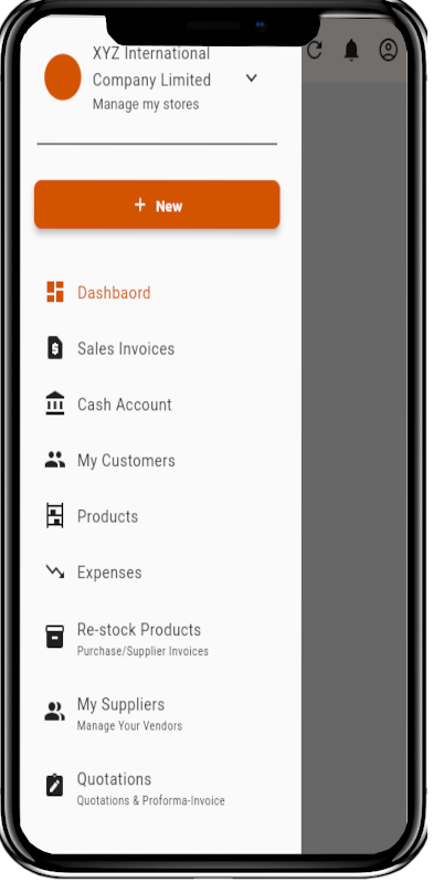 Drawer interface preview